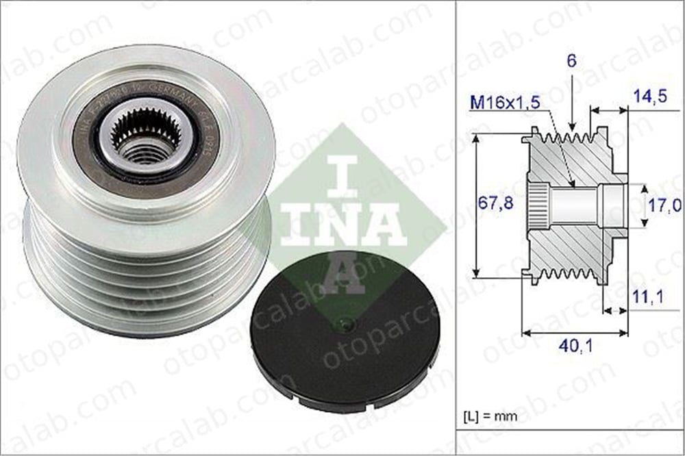 INA 535 0052 10 Alternatör Kasnağı VOLVO V70 II S60 I 74903119E 074903119E