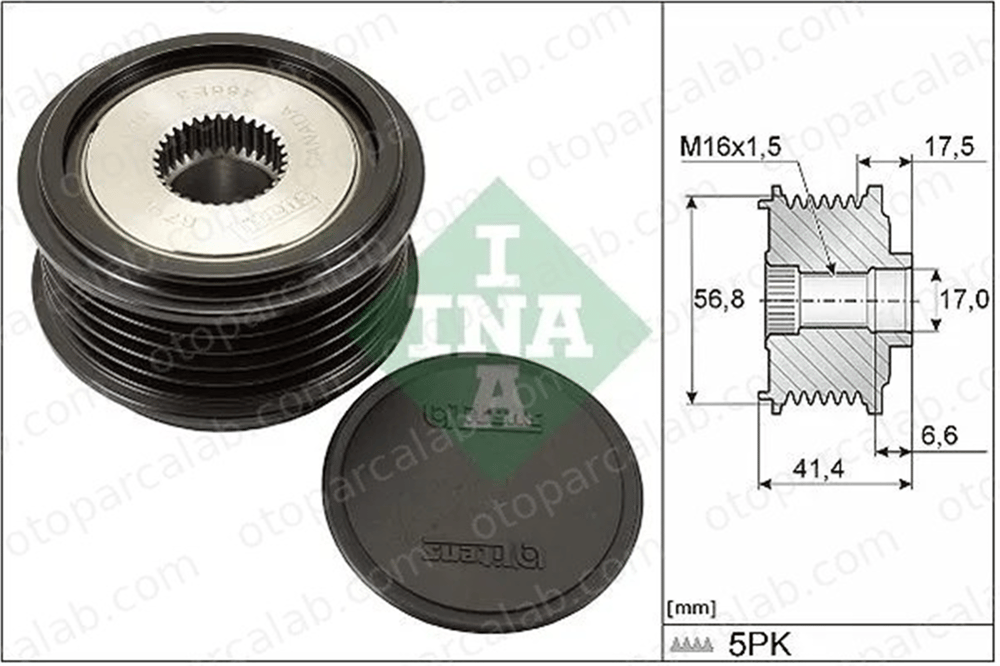 INA 535 0071 30 Alternatör Kasnağı SAAB 9-3 Station wagon 9-3 335721 77363565