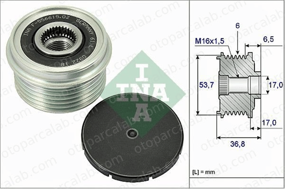 INA 535 0074 10 Alternatör Kasnağı FORD MONDEO III MONDEO III Sedan 1S7T10300 1478119