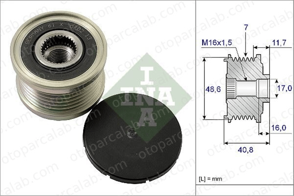 INA 535 0080 10 Alternatör Kasnağı OPEL MOVANO B Panelvan/Van MOVANO B Platform şasi 8200489514 231000091R