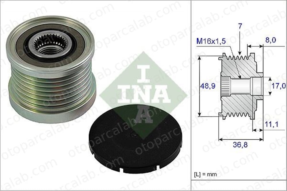 INA 535 0081 10 Alternatör Kasnağı DACIA DUSTER RENAULT MEGANE IV Grandtour 7701062985 231000057R