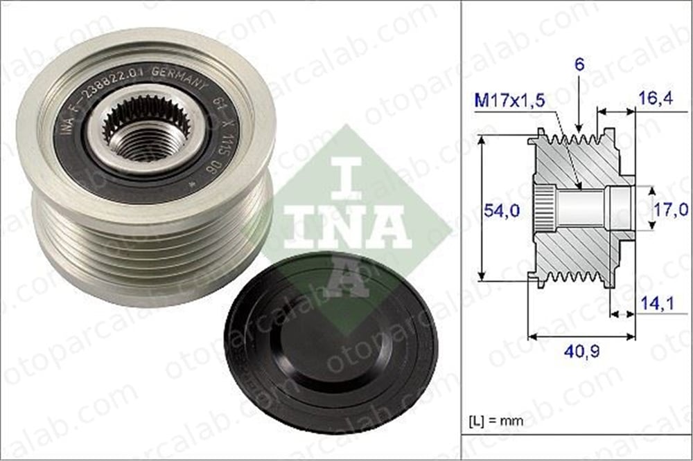 INA 535 0112 10 Alternatör Kasnağı FIAT BRAVO II STILO Multi Wagon 77364725 51727338