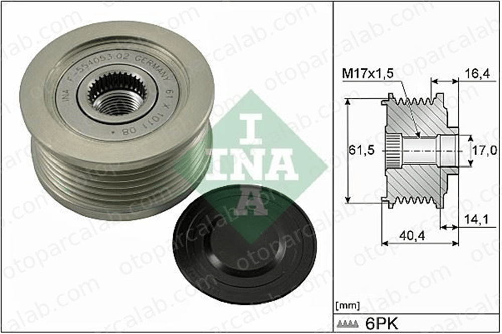 INA 535 0115 10 Alternatör Kasnağı ALFA ROMEO 156 Sportwagon 156 9949129 9948513