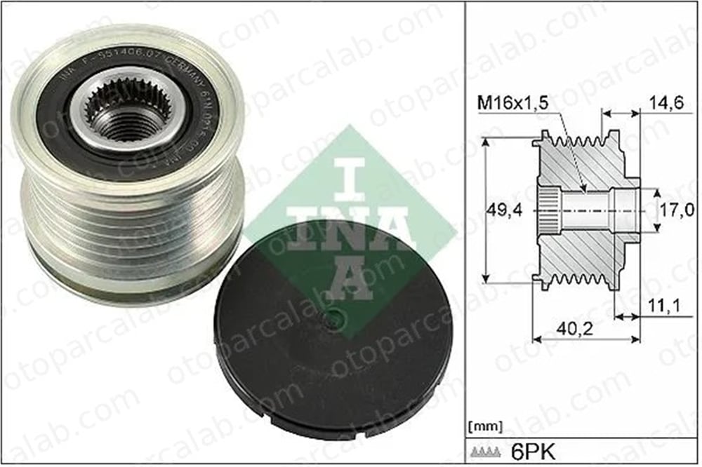 INA 535 0124 10 Alternatör Kasnağı AUDI A5 Sportback Q5 45903119A 045903119A