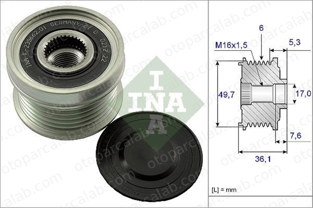 INA 535 0134 10 Alternatör Kasnağı SSANGYONG KYRON REXTON / REXTON II A6041500460 101546402