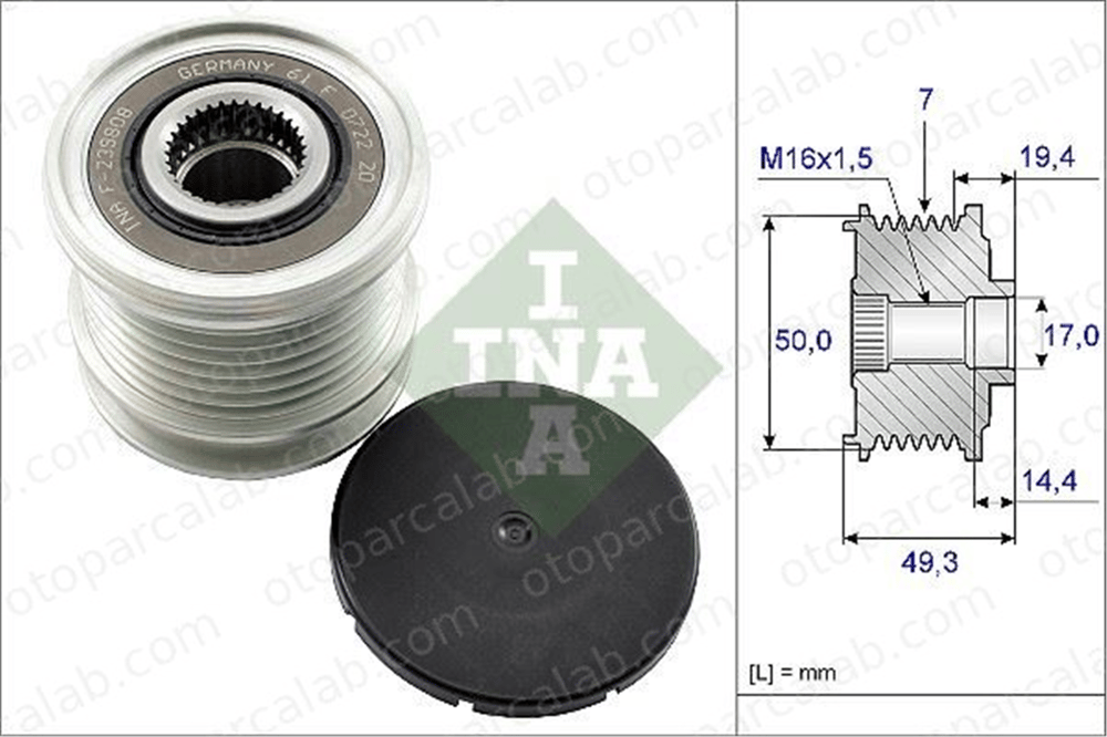 INA 535 0140 10 Alternatör Kasnağı MERCEDES-BENZ E-SERISI E-SERISI T-Model A6421500660 5175811AA