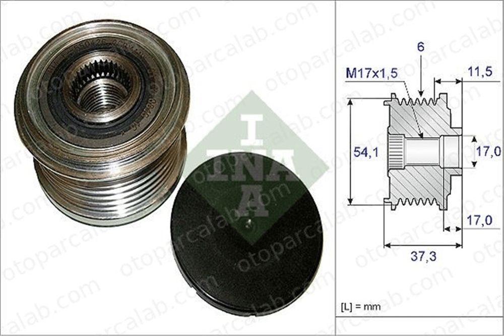 INA 535 0149 10 Alternatör Kasnağı CITROËN C8 C5 III Break 9646065180 5705AX