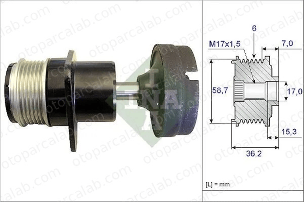 INA 535 0157 10 Alternatör Kasnağı FORD TOURNEO CONNECT TRANSIT CONNECT 1133969 1477441