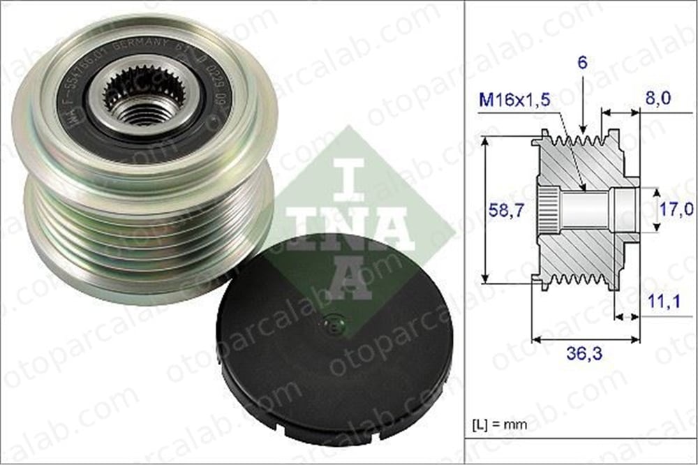 INA 535 0160 10 Alternatör Kasnağı FORD TRANSIT Panelvan/Van TRANSIT Platform şasi BK2T10300 1606427480