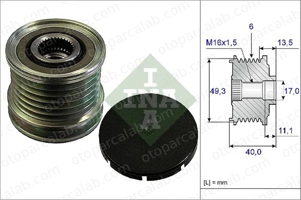 INA 535 0166 10 Alternatör Kasnağı MINI MINI MINI COUNTRYMAN 12317576982 12317553009