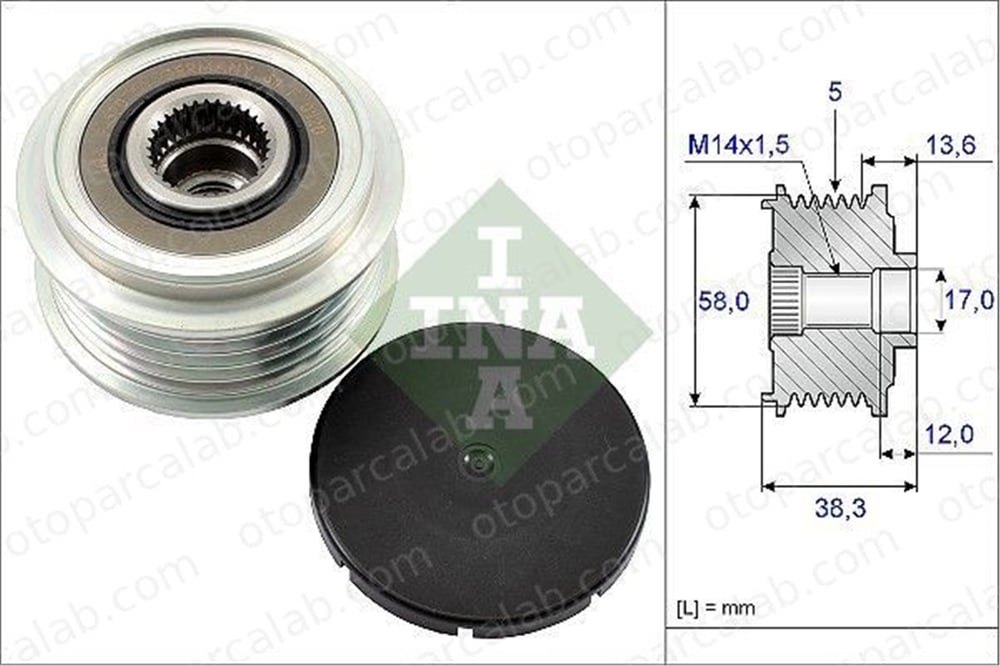 INA 535 0184 10 Alternatör Kasnağı TOYOTA COROLLA COROLLA Sedan 2741527011 2706027040