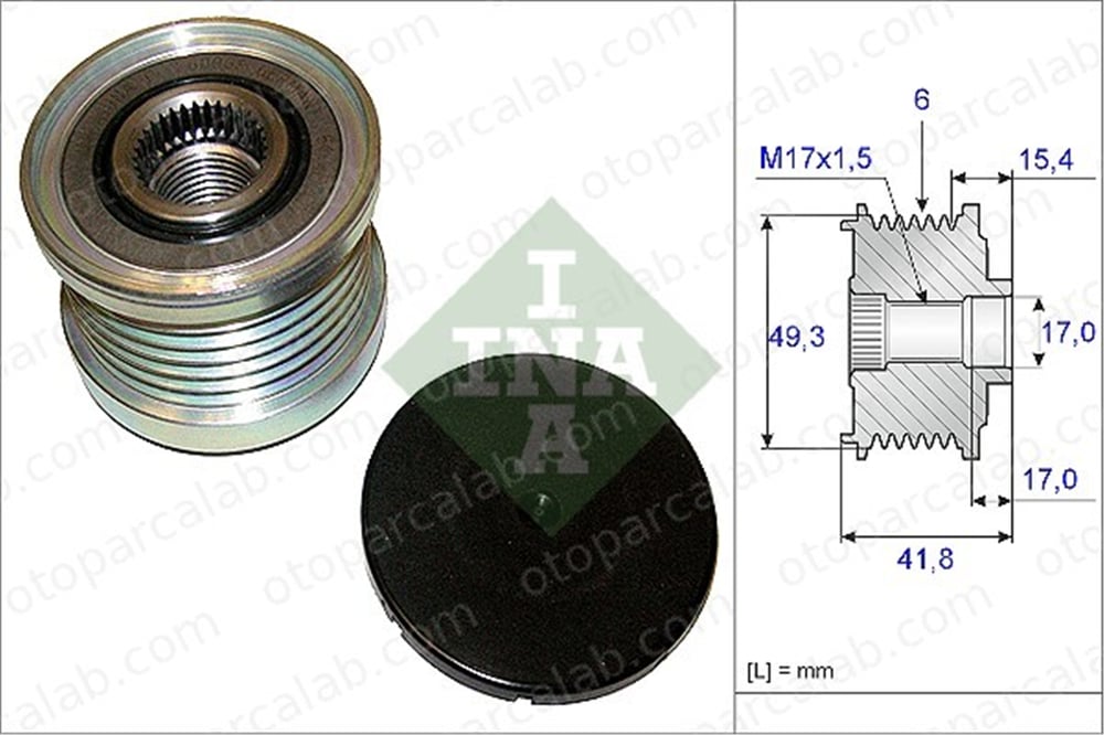 INA 535 0193 10 Alternatör Kasnağı PEUGEOT 308 I CITROËN DS3 1612847280 1623859780