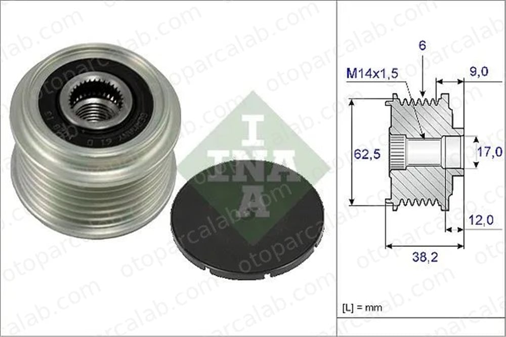 INA 535 0219 10 Alternatör Kasnağı TOYOTA COROLLA Sedan HYUNDAI SONATA V 2741533050 3730025301