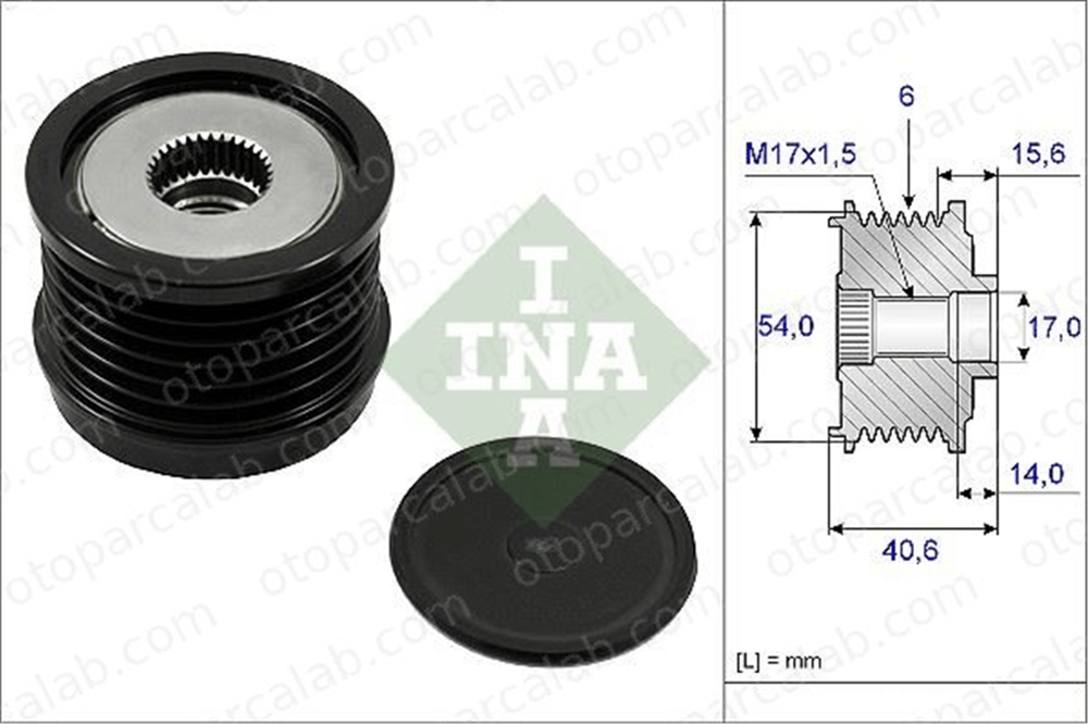 INA 535 0230 10 Alternatör Kasnağı ALFA ROMEO GIULIETTA LANCIA DELTA III 51884886 51860757