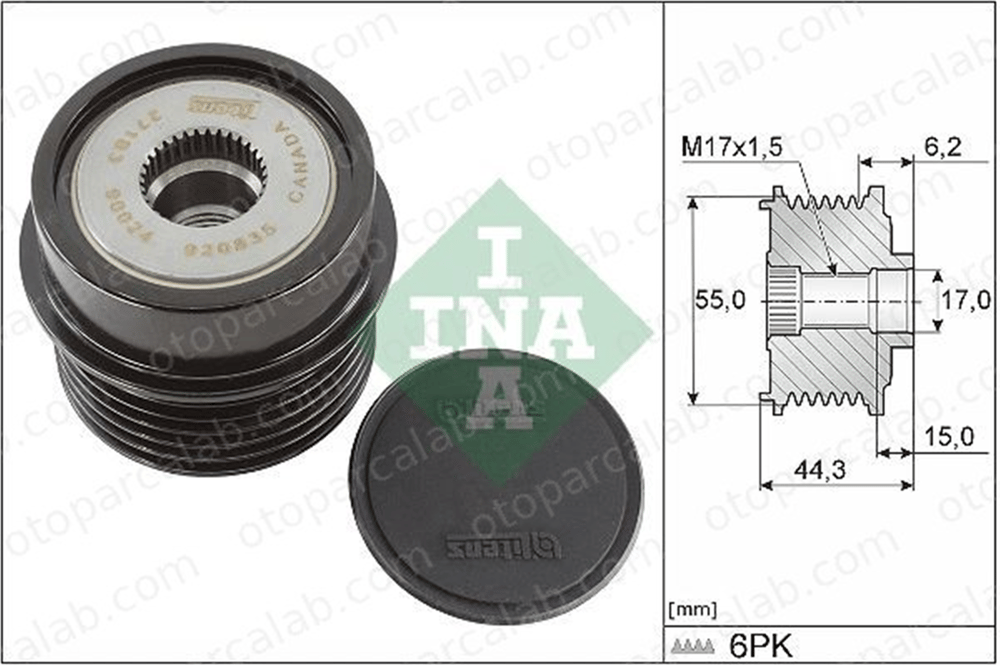 INA 535 0231 10 Alternatör Kasnağı TOYOTA AURIS COROLLA Sedan 270600T011 270600T010