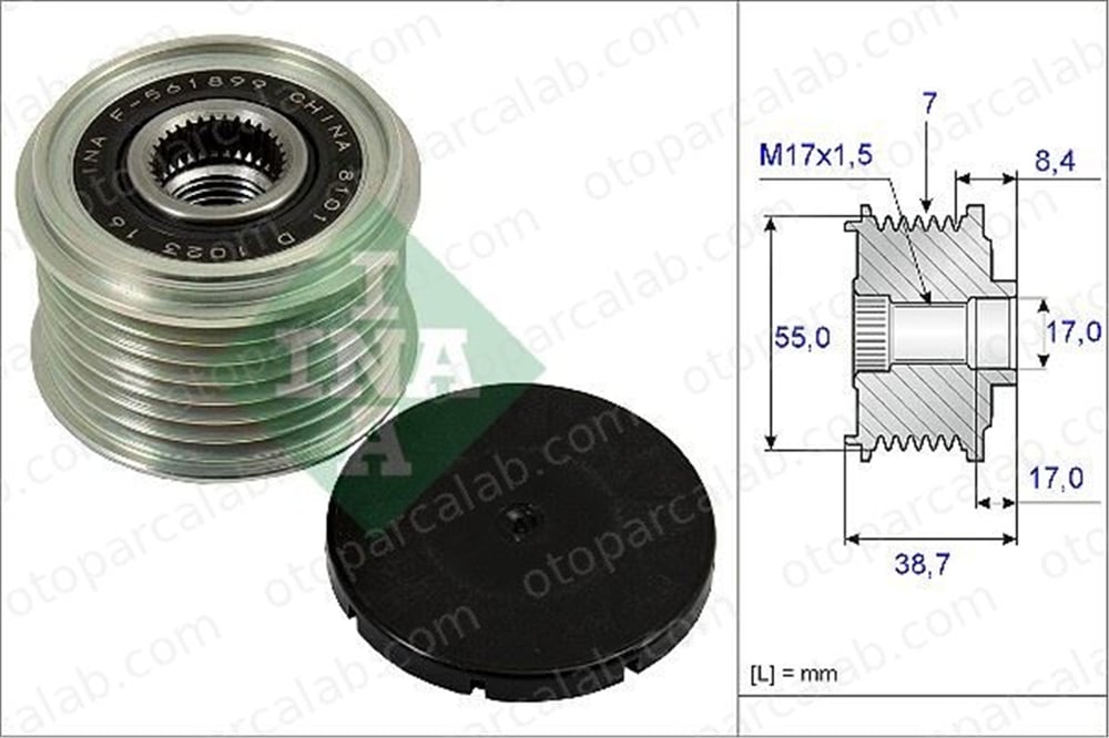 INA 535 0239 10 Alternatör Kasnağı MERCEDES-BENZ X-SERISI NISSAN NP300 NAVARA Pick-up 231001BN1A A4709060500