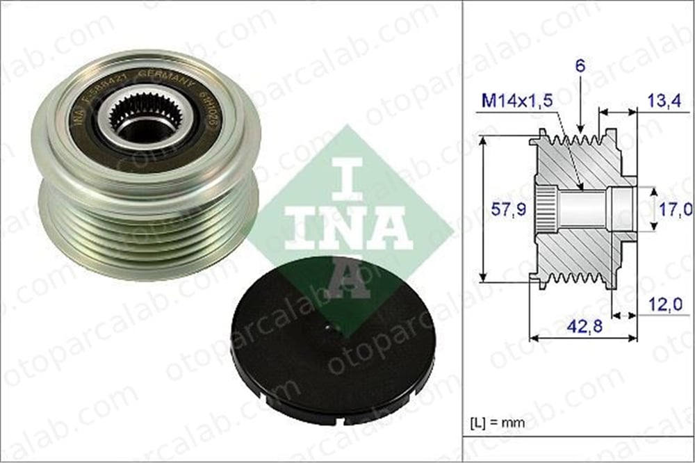 INA 535 0240 10 Alternatör Kasnağı PORSCHE PANAMERA TOYOTA URBAN CRUISER 2741533070 270600N040