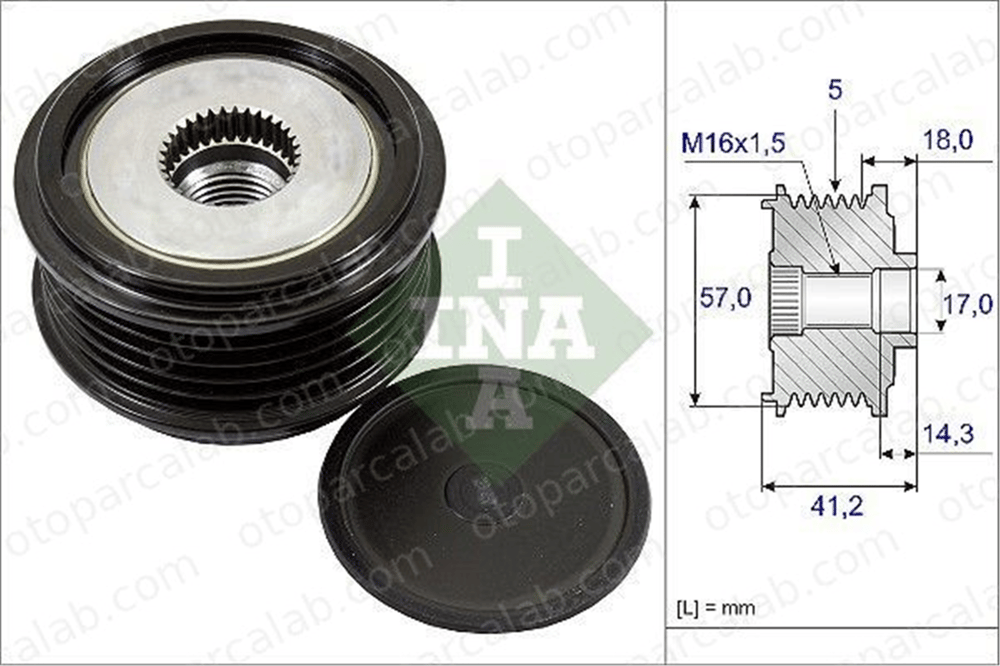 INA 535 0248 10 Alternatör Kasnağı HYUNDAI i30 KIA PRO CEE'D 373222A100 252902A000