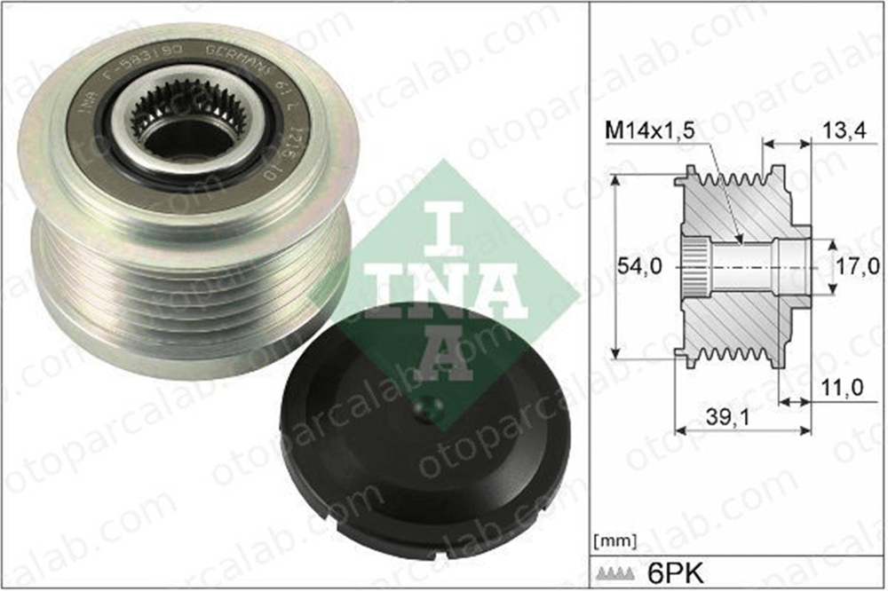 INA 535 0311 10 Alternatör Kasnağı FIAT DOBLO Cargo OPEL COMBO Kasa/büyük limuzin 77362721 51916020