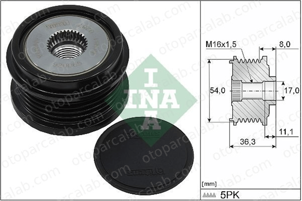 INA 535 0333 10 Alternatör Kasnağı OPEL ASTRA K ASTRA K Sports Tourer 1202469 12638803