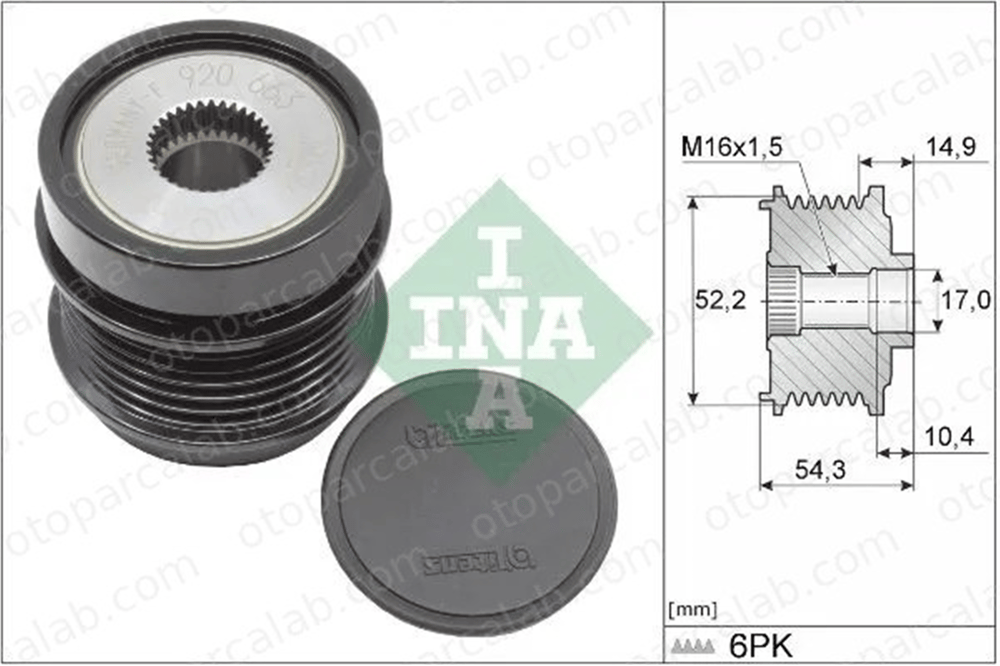 INA 535 0342 10 Alternatör Kasnağı MERCEDES-BENZ C-SERISI C-SERISI Coupe A0009069305 9069305