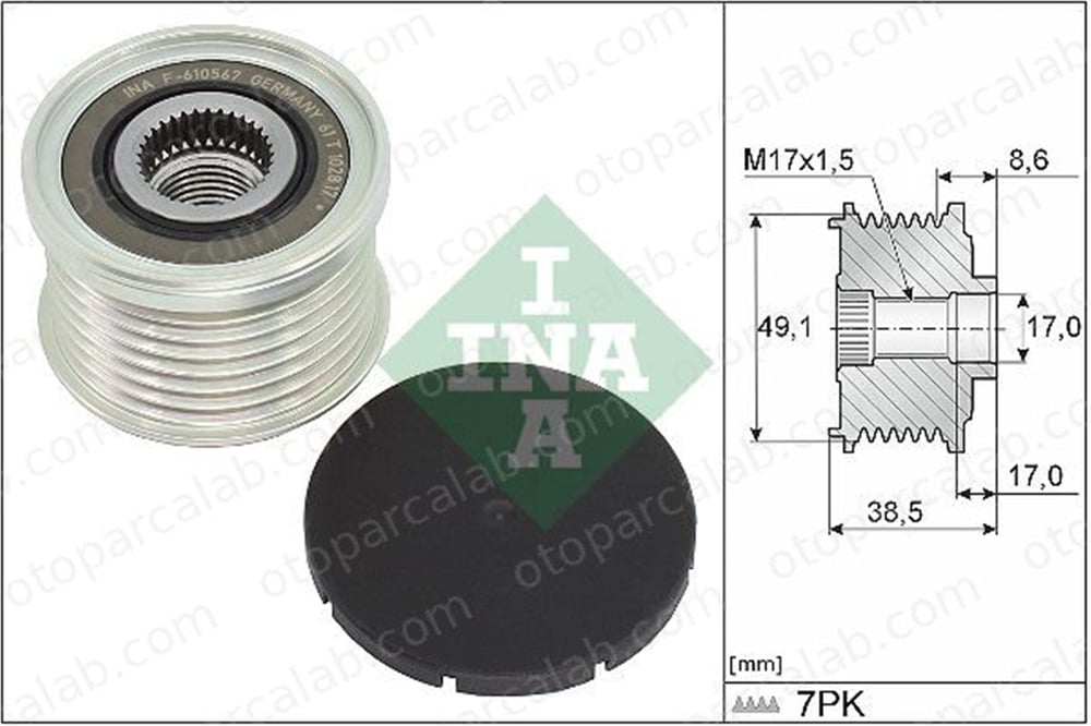 INA 535 0344 10 Alternatör Kasnağı NISSAN NV300 Panelvan/Van NV300 Kombi 231004436R 2310000Q6K