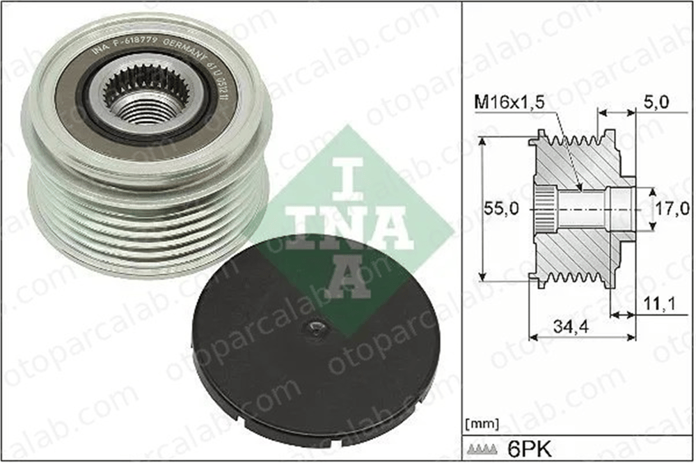 INA 535 0357 10 Alternatör Kasnağı MERCEDES-BENZ A-SERISI A-SERISI Sedan A6081500000 9062409