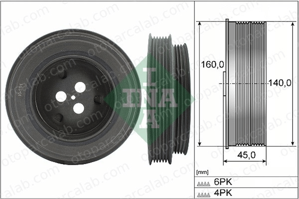 INA 544 0131 10 Krank Kasnak FORD TRANSIT Panelvan/Van TRANSIT Platform şasi BK2Q6B319BA 9806722380