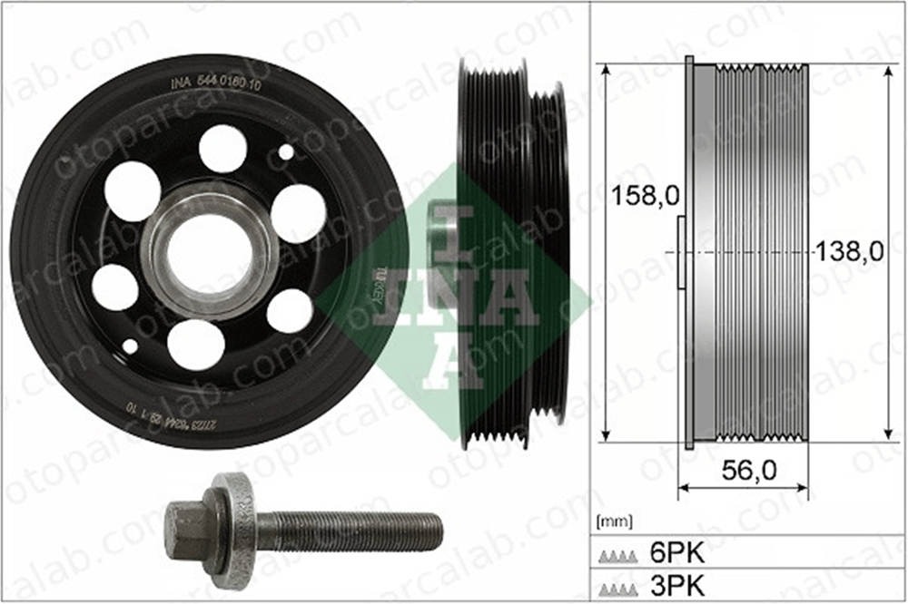 INA 544 0180 20 Krank Kasnak FORD TRANSIT V363 Panelvan/Van TRANSIT V363 Platform şasi GK2Q6B319BB 2011538