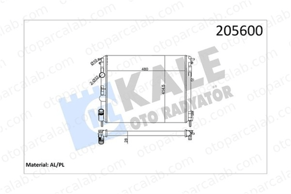 KALE 0528292AL Su Radyatörü RENAULT KANGOO KANGOO Express 528292AL 7700428082