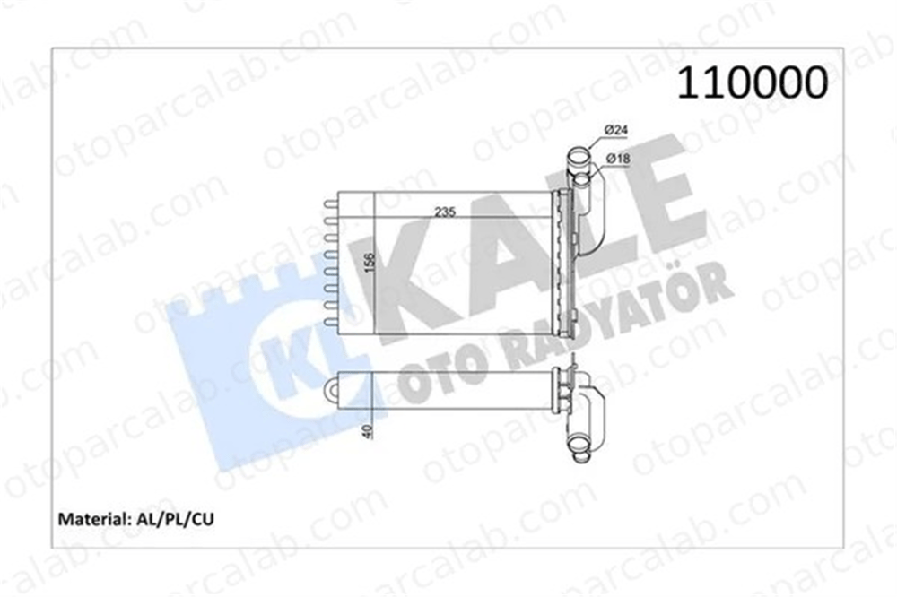 KALE 110000 Kalorifer Radyatörü RENAULT MEGANE I Classic MEGANE I 7701033457 7701034551