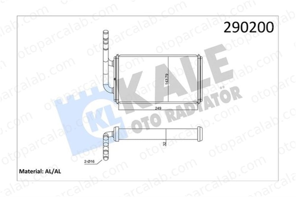 KALE 290200 Kalorifer Radyatörü FORD TRANSIT Minibüs/Otobüs TRANSIT Panelvan/Van 95VW18476AB 1092721