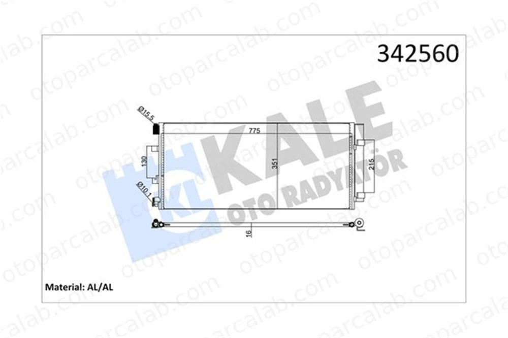 KALE 342560 Klima Radyatörü RENAULT MASTER III Panelvan/Van OPEL MOVANO B Panelvan/Van 4419449 93197529