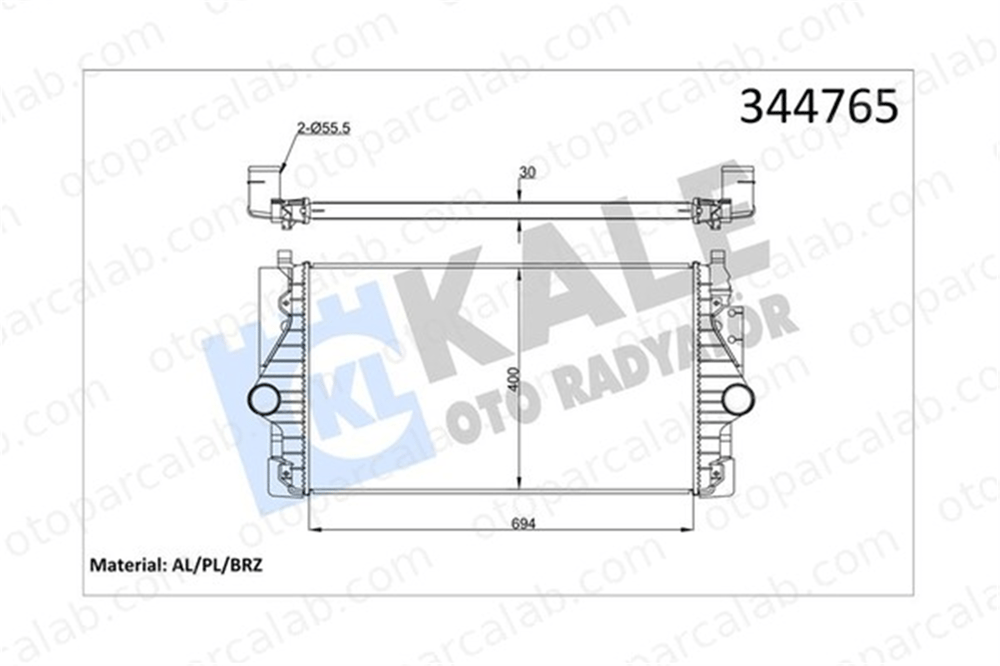 KALE 344765 Turbo Radyatörü VW CALIFORNIA T4 Camper TRANSPORTER T4 Minibüs/Otobüs 7D0145803A 7D0145805