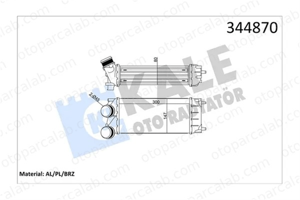 KALE 344870 Turbo Radyatörü CITROËN BERLINGO Kasa/büyük limuzin BERLINGO MULTISPACE 384N9 0384.N9