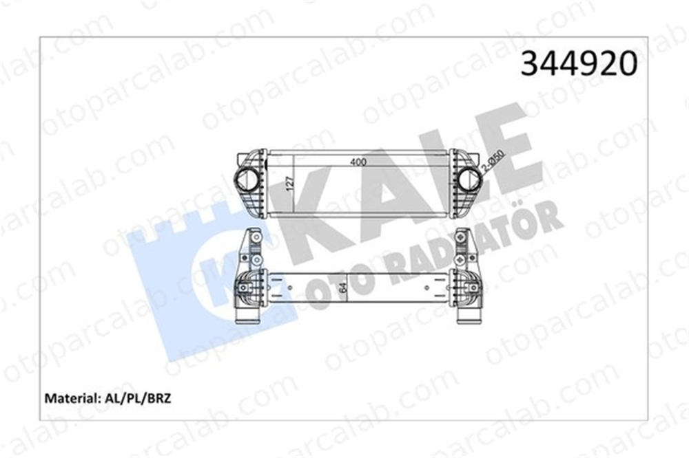 KALE 344920 Turbo Radyatörü FORD TOURNEO CONNECT TRANSIT CONNECT 7T169L440AE 4999282