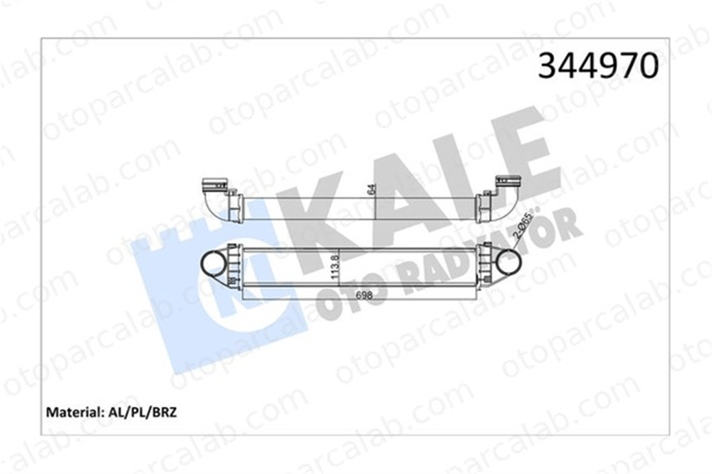 KALE 344970 Turbo Radyatörü MERCEDES-BENZ A-SERISI B-SERISI Sports Tourer A1695000000 1695000000