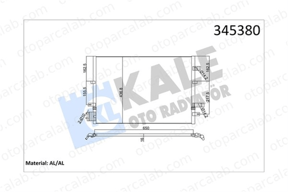 KALE 345380 Klima Radyatörü FORD MONDEO III MONDEO III Sedan 1222758 1226113