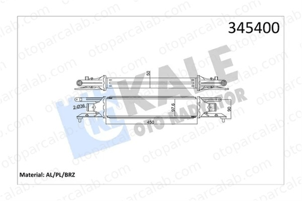 KALE 345400 Turbo Radyatörü FIAT PUNTO GRANDE PUNTO 51837369 55700449