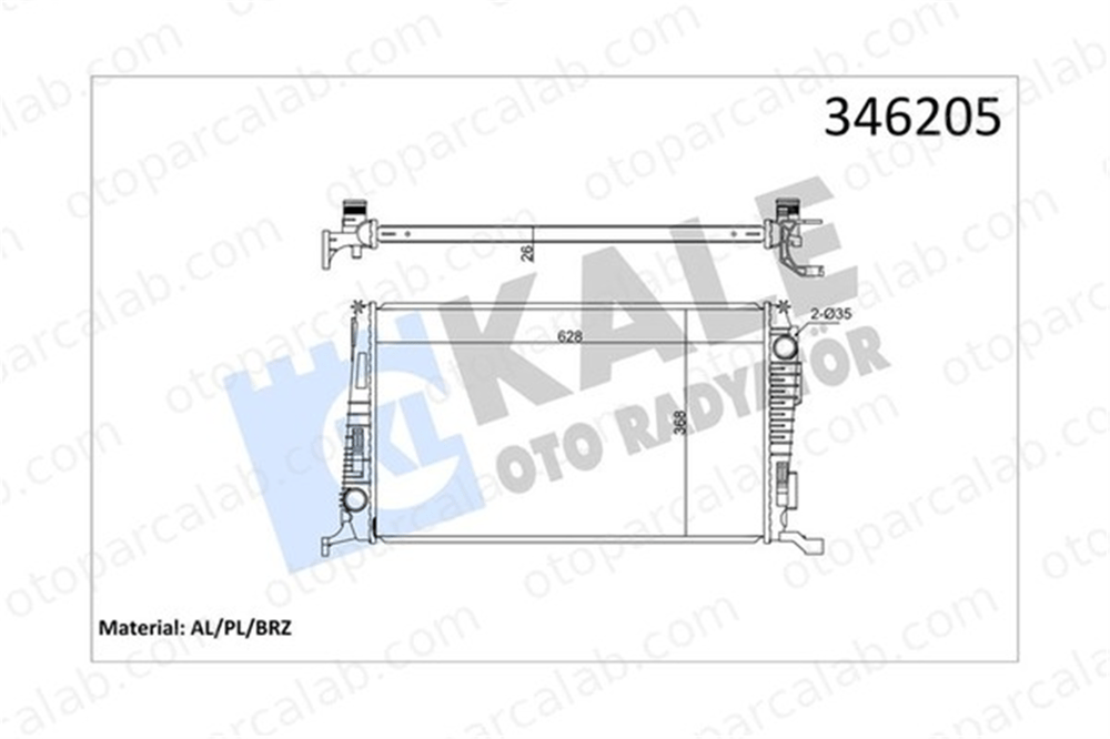 KALE 346205 Su Radyatörü DACIA DUSTER DUSTER Kasa/SUV 346205 214108807R