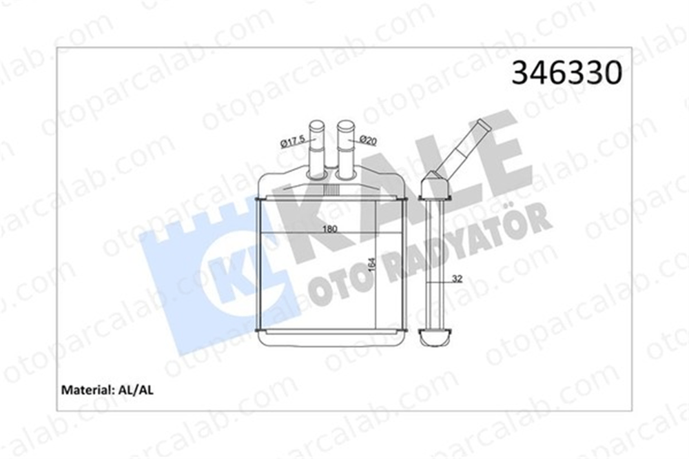 KALE 346330 Kalorifer Radyatörü DAEWOO NUBIRA Sedan NUBIRA Wagon 96190674 96201949