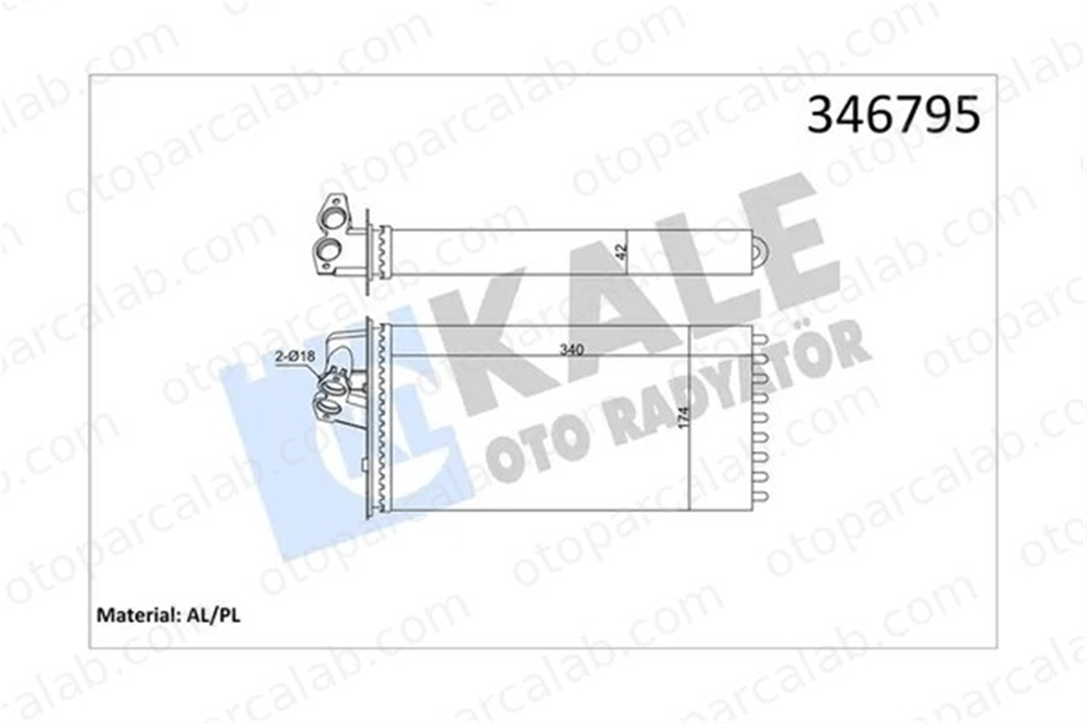KALE 346795 Kalorifer Radyatörü MERCEDES-BENZ VITO Minibüs/Otobüs VITO Panelvan/Van A0038350001 38350001