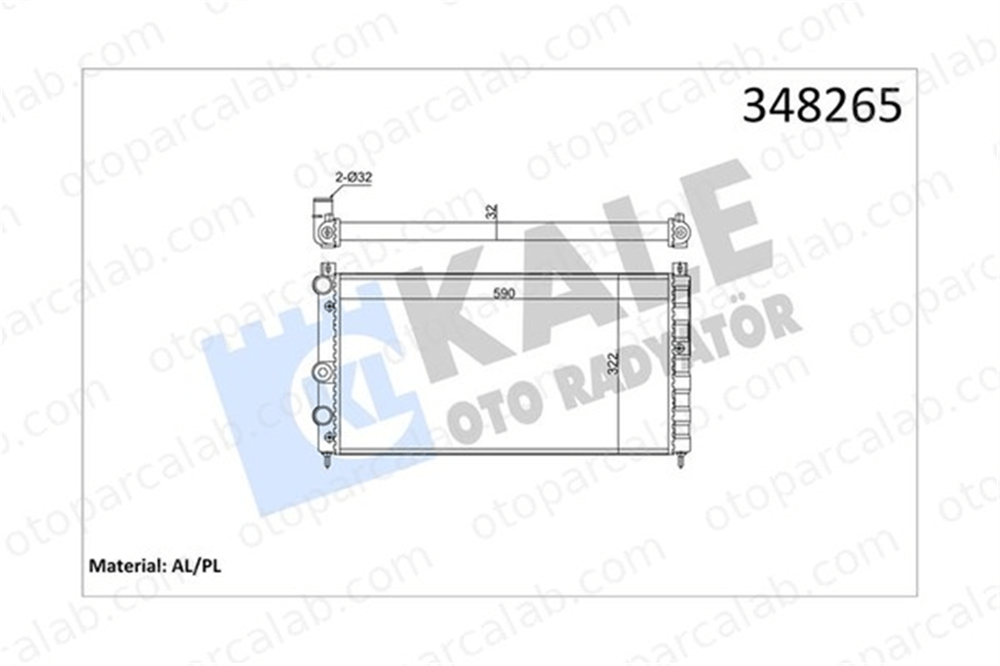 KALE 348265 Su Radyatörü SKODA FELICIA I FELICIA I Pick-up 348265 7601412