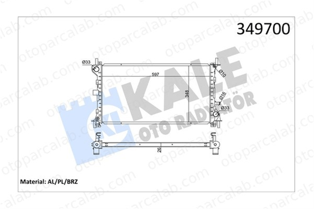 KALE 349700 Su Radyatörü FORD FOCUS I FOCUS I Turnier 349700 1061191