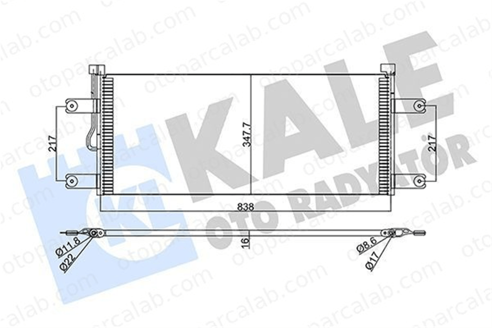 KALE 353030 Klima Radyatörü MERCEDES-BENZ AROCS ACTROS MP4 / MP5 9605001554 A9605001554