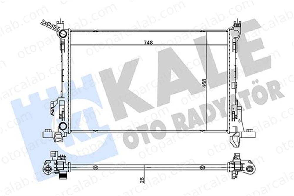 KALE 356320 Su Radyatörü RENAULT TRAFIC III Minibüs/Otobüs TRAFIC III Panelvan/Van 356320 214104344R