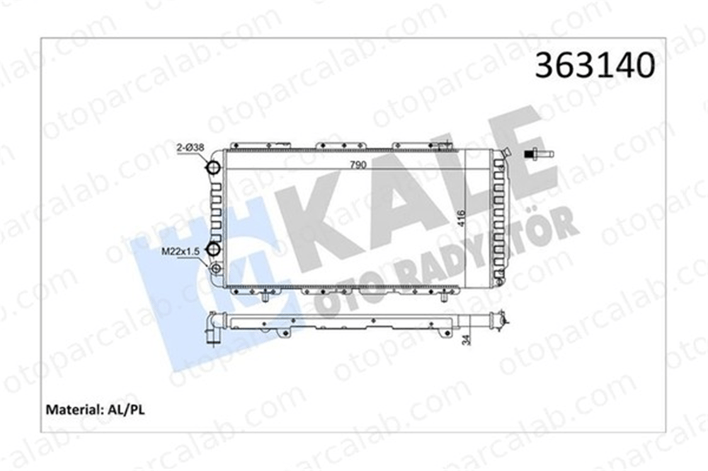KALE 363140 Su Radyatörü FIAT DUCATO Panelvan/Van DUCATO Minibüs/Otobüs 1301N0 1301HQ