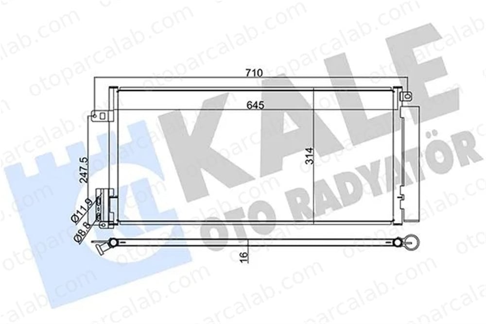 KALE 389100 Klima Radyatörü ALFA ROMEO MITO FIAT BRAVO II 50526515 50540718