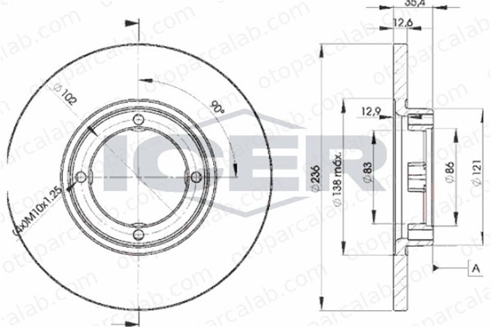 KALE BALATA TFD00086 Fren Disk Ayna Ön Sağ ve Sol CHEVROLET MATIZ DAEWOO MATIZ 96455424 96284392
