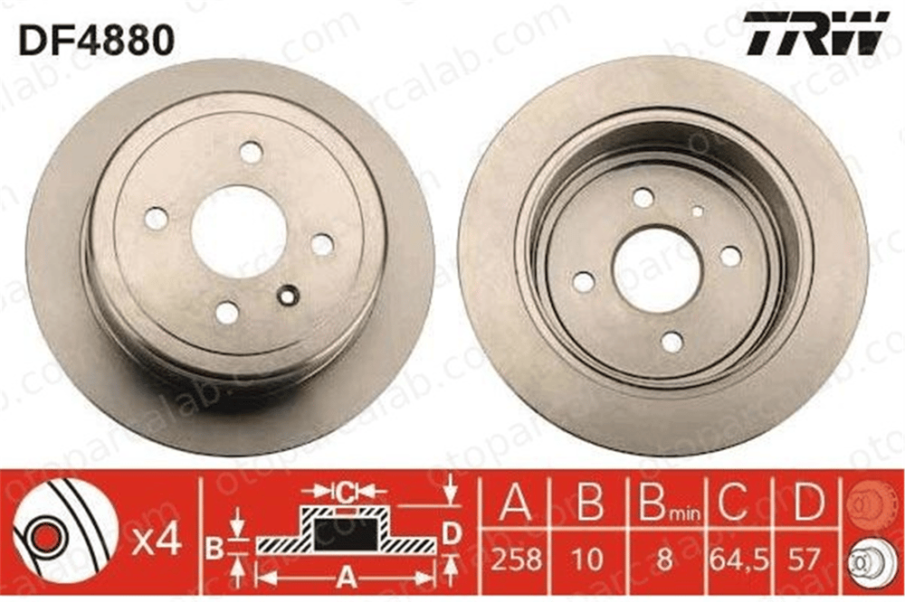 KALE BALATA TFD00225 Fren Disk Ayna Arka Sağ ve Sol DAEWOO NUBIRA Sedan NUBIRA 96312560